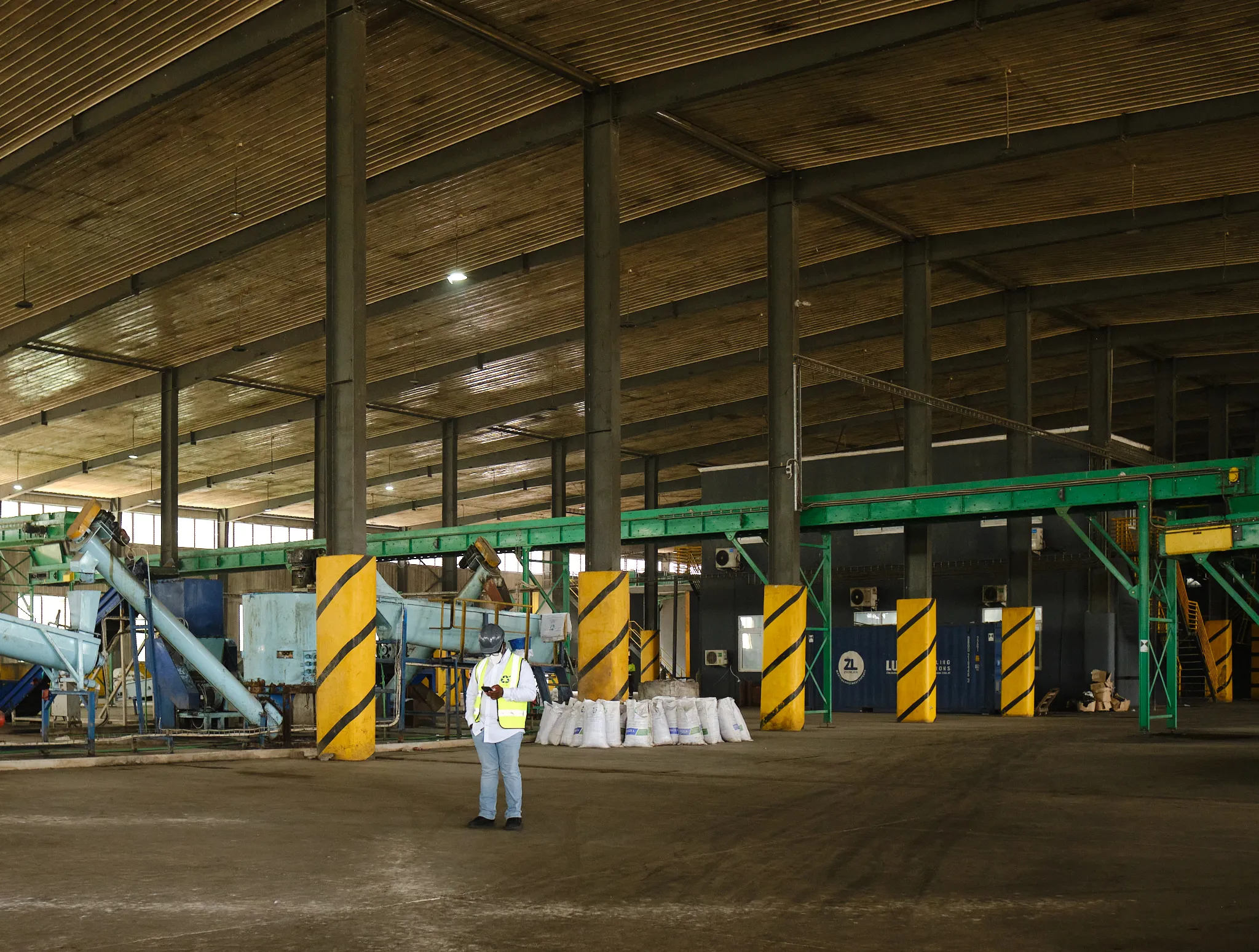 Inside the Jospong Accra compost recycling plant